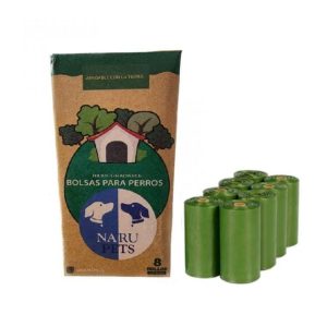Bolsas Sanitarias Para Perros Biodegradable 8 Rollos Naru Pets